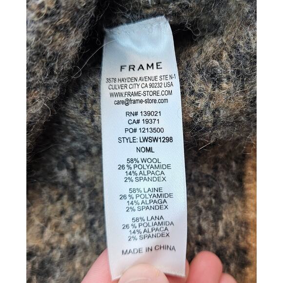 Frame cheetah print alpaca wool blend cropped sweater M (PETITE?) Casual winter - Picture 7 of 10